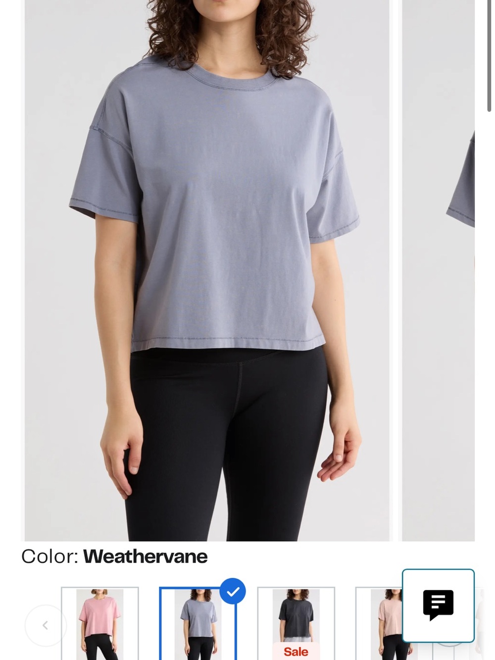 Stone Wash Boxy Crop T-Shirt
90 DEGREE BY REFLEX - Blue M